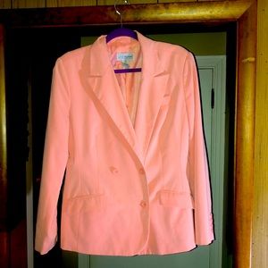 Peach long jacket. Size 14. Wrinkled but easy to iron. JG Hooks